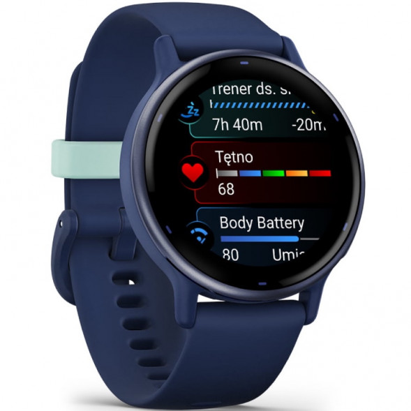 Умные часы Garmin Vivoactive 5, синие с металлически-синим безелем и силиконовым ремешком 010-02862-12 в Петрозаводске