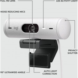 Веб-камера Logitech Brio 500, белый