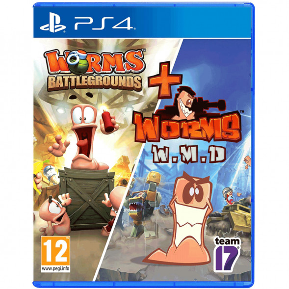 Игра Worms Battlegrounds + Worms W.M.D. Double Pack [PS4, английская версия + русские субтитры] в Петрозаводске