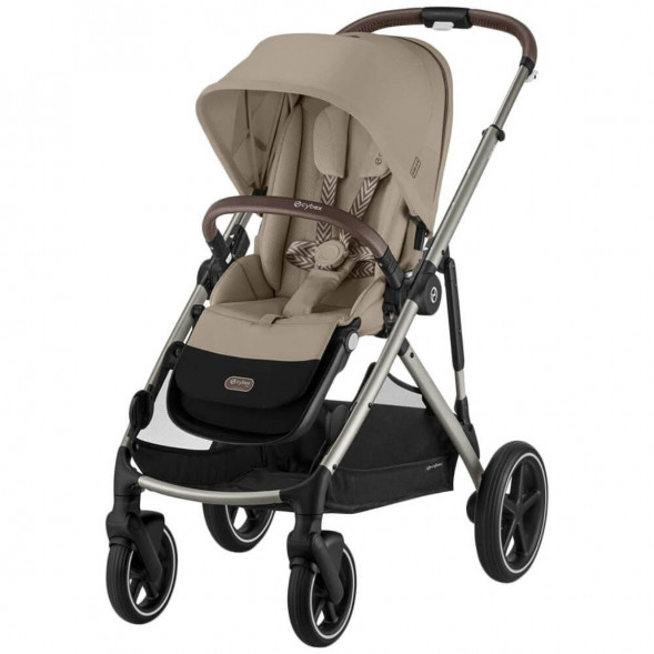 Детская коляска Cybex Gazelle S TPE Almond Beige с корзиной и дождевиком в Петрозаводске