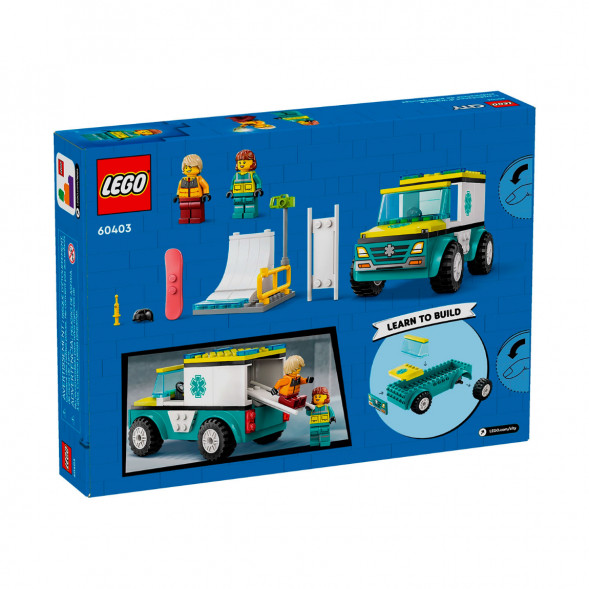 Конструктор LEGO City 60403 Скорая помощь и сноубордист в Петрозаводске