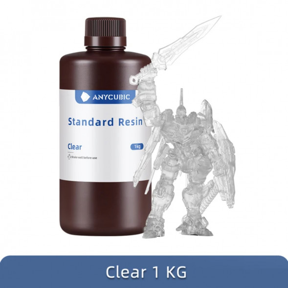 Фотополимерная смола Anycubic Standard Resin для 3D принтера Прозрачная (Clear), 1 кг в Петрозаводске